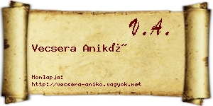 Vecsera Anikó névjegykártya