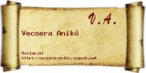 Vecsera Anikó névjegykártya